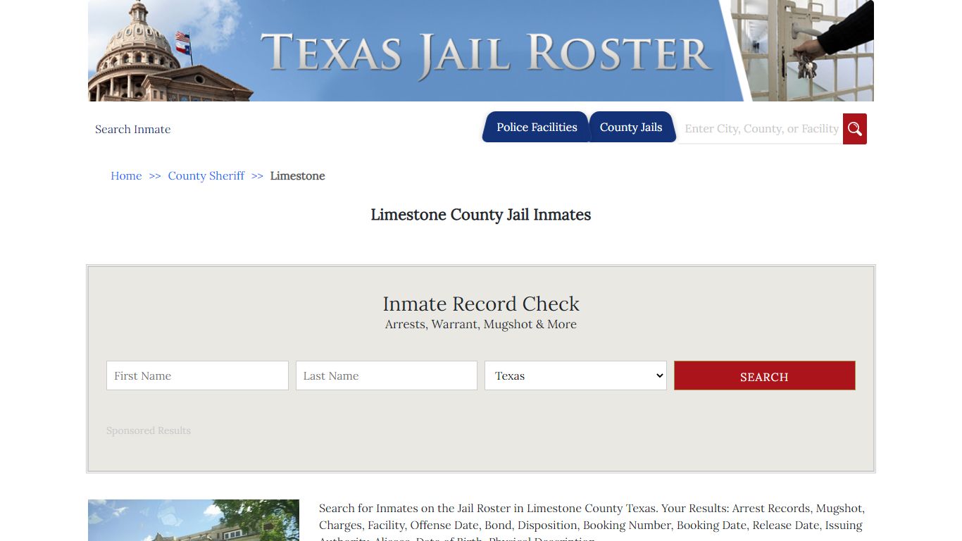 Limestone County Jail Inmates - Jail Roster Search