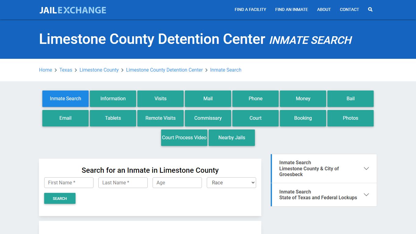 Limestone County Detention Center Inmate Search - Jail Exchange